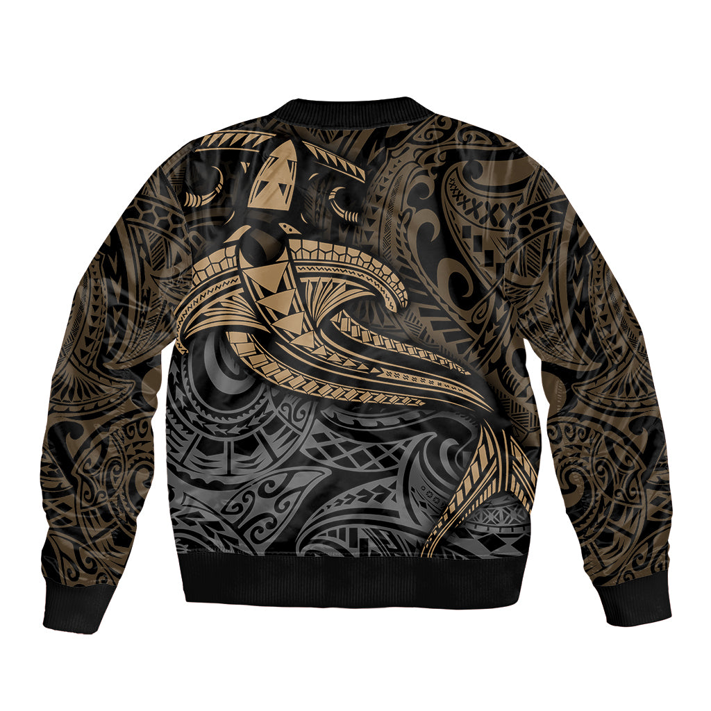 Polynesian Sleeve Zip Bomber Jacket Hammerhead Shark Tribal Pattern TS04 - Polynesian Pride