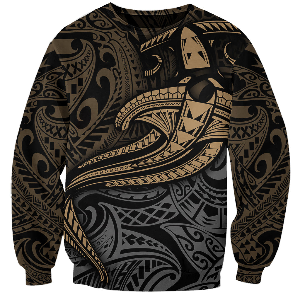 Polynesian Sweatshirt Hammerhead Shark Tribal Pattern TS04 Unisex Black/Yellow - Polynesian Pride