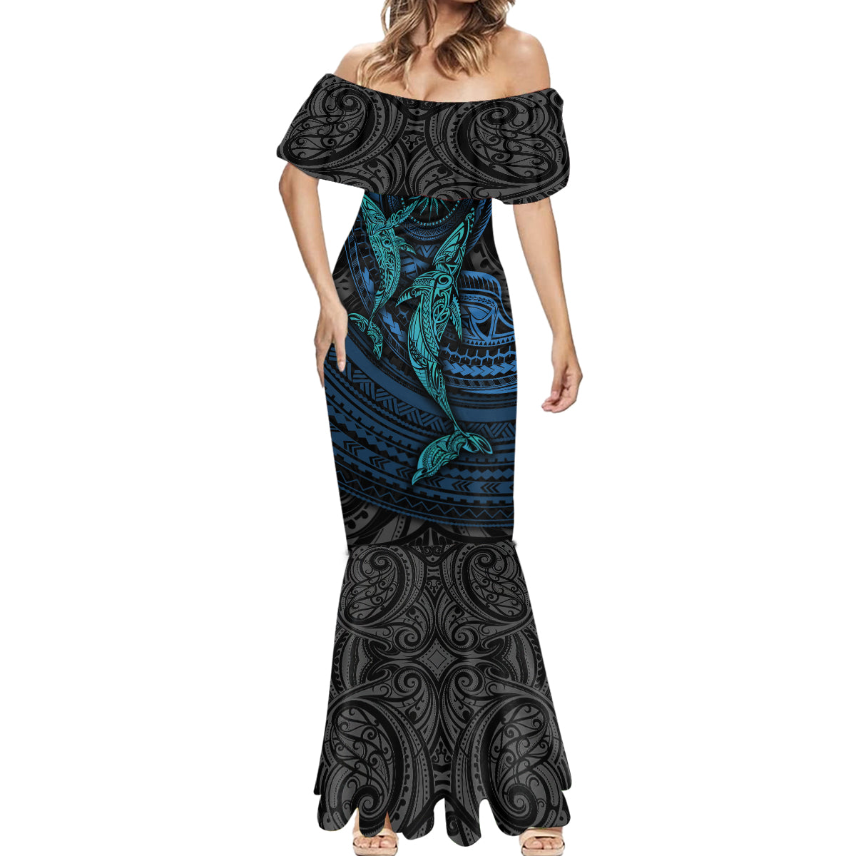 Polynesian Whale Mermaid Dress TS04 - Polynesian Pride