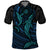 Polynesian Whale Polo Shirt TS04 Black/Cyan - Polynesian Pride
