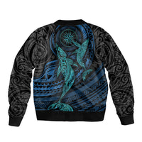 Polynesian Whale Sleeve Zip Bomber Jacket TS04 - Polynesian Pride