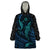 Polynesian Whale Wearable Blanket Hoodie TS04 One Size Black/Cyan - Polynesian Pride