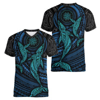 Polynesian Whale Women V Neck T Shirt TS04 - Polynesian Pride