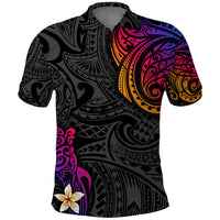Turtle and Plumeria - Polynesian Polo Shirt TS04 Gradient - Polynesian Pride