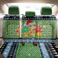 Micronesia Christmas Back Car Seat Cover with Santa Turtle Coral Reef and Holiday Ocean Pattern - Polynesian Pride