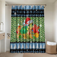 Micronesia Christmas Bathroom Set with Santa Turtle Coral Reef and Holiday Ocean Pattern - Polynesian Pride