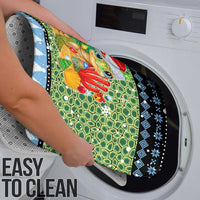 Micronesia Christmas Bathroom Set with Santa Turtle Coral Reef and Holiday Ocean Pattern - Polynesian Pride