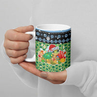 Micronesia Christmas Ceramic Mug with Santa Turtle Coral Reef and Holiday Ocean Pattern - Polynesian Pride