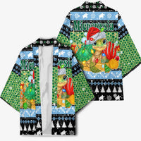Micronesia Christmas Kimono with Santa Turtle Coral Reef and Holiday Ocean Pattern - Polynesian Pride
