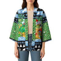 Micronesia Christmas Kimono with Santa Turtle Coral Reef and Holiday Ocean Pattern - Polynesian Pride