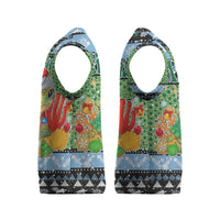 Micronesia Christmas Knitted V-Neck Vest with Santa Turtle Coral Reef and Holiday Ocean Pattern - Polynesian Pride