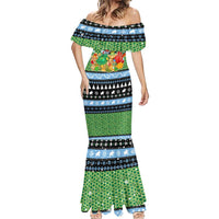 Micronesia Christmas Mermaid Dress with Santa Turtle Coral Reef and Holiday Ocean Pattern - Polynesian Pride