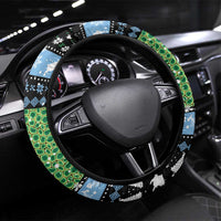Micronesia Christmas Steering Wheel Cover with Santa Turtle Coral Reef and Holiday Ocean Pattern - Polynesian Pride