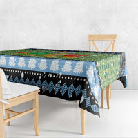 Micronesia Christmas Tablecloth with Santa Turtle Coral Reef and Holiday Ocean Pattern - Polynesian Pride