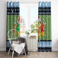 Micronesia Christmas Window Curtain with Santa Turtle Coral Reef and Holiday Ocean Pattern - Polynesian Pride