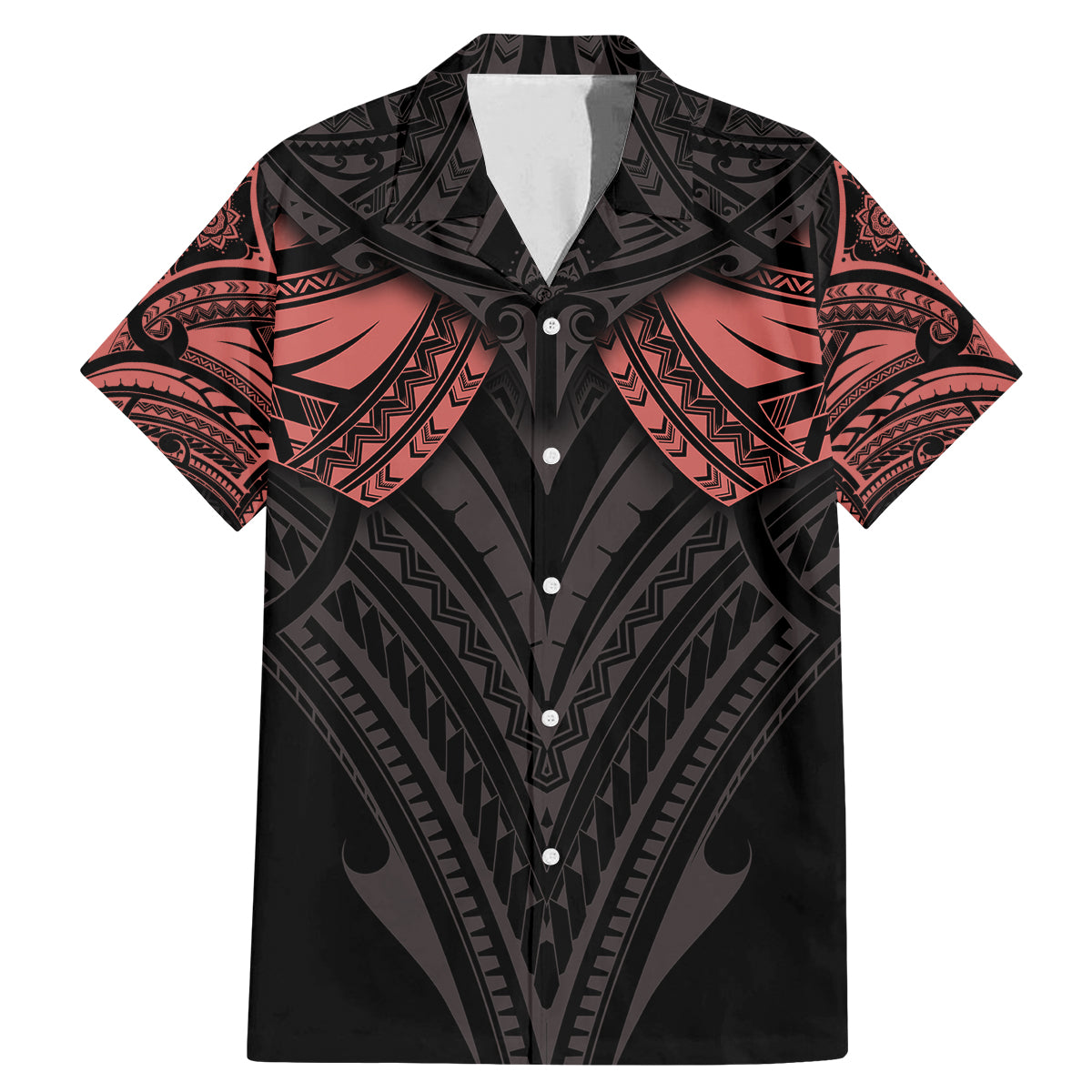 Feminine Polynesian Family Matching Mermaid Dress and Hawaiian Shirt Mandala Tattoo Style TS04 Dad's Shirt - Short Sleeve Black - Polynesian Pride