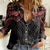 Feminine Polynesian Women Casual Shirt Mandala Tattoo Style TS04 Female Black - Polynesian Pride