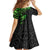 Polynesian Kid Short Sleeve Dress Hammerhead Shark Tribal Pattern Black Green Version TS04 - Polynesian Pride