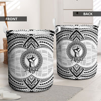 Aiga Samoa Raised Fist Laundry Basket Polynesian Tribal Tattoo Art Family Pride