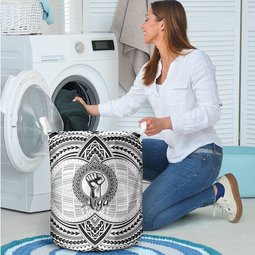 Aiga Samoa Raised Fist Laundry Basket Polynesian Tribal Tattoo Art Family Pride