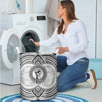 Aiga Samoa Raised Fist Laundry Basket Polynesian Tribal Tattoo Art Family Pride