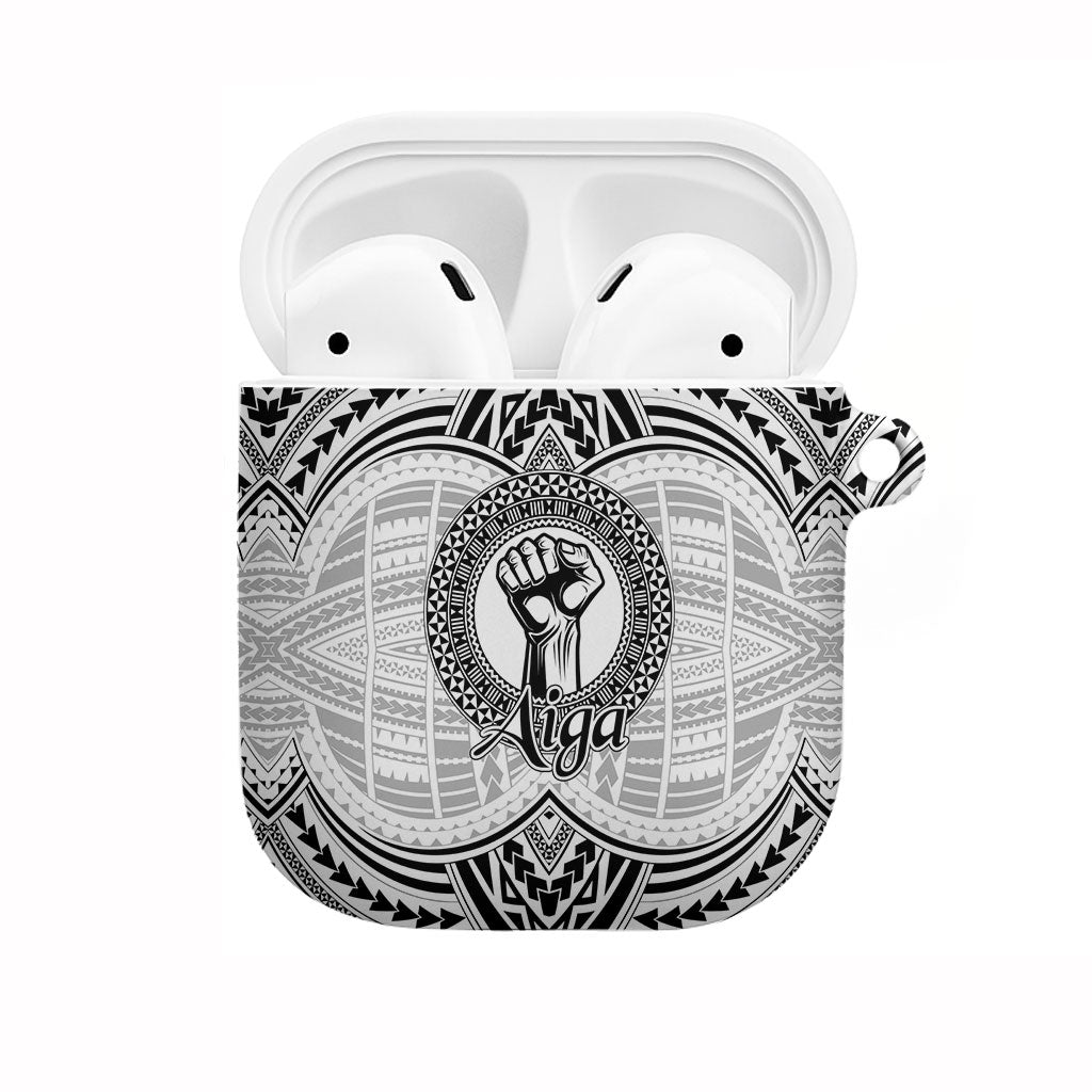 Aiga Samoa Raised Fist AirPods Case Polynesian Tribal Tattoo Art Family Pride