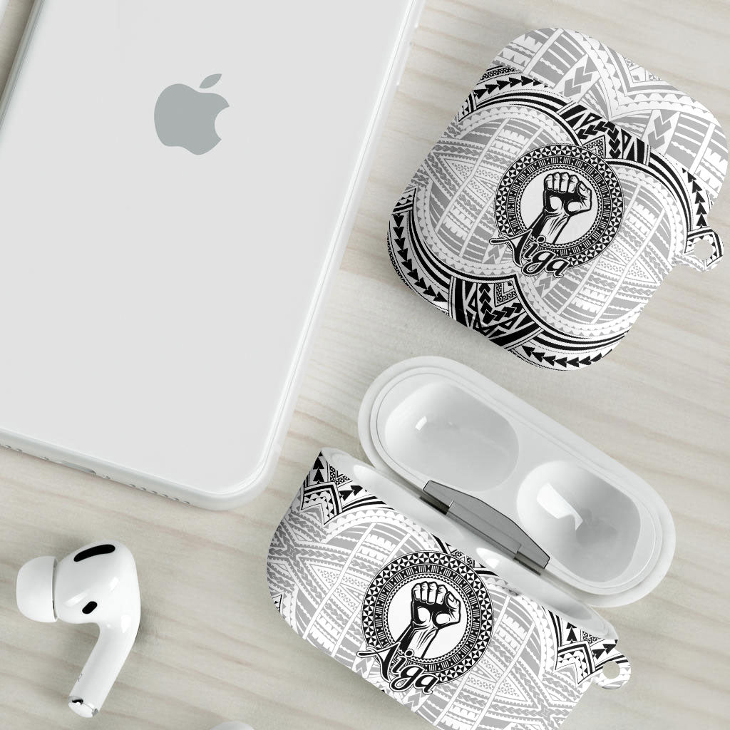 Aiga Samoa Raised Fist AirPods Case Polynesian Tribal Tattoo Art Family Pride