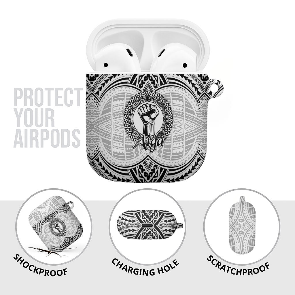Aiga Samoa Raised Fist AirPods Case Polynesian Tribal Tattoo Art Family Pride