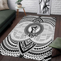 Aiga Samoa Raised Fist Area Rug Polynesian Tribal Tattoo Art Family Pride