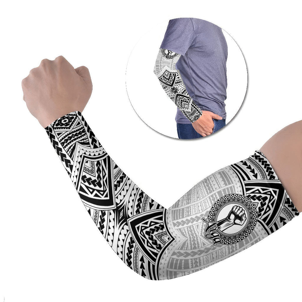 Aiga Samoa Raised Fist Arm Sleeves Polynesian Tribal Tattoo Art Family Pride