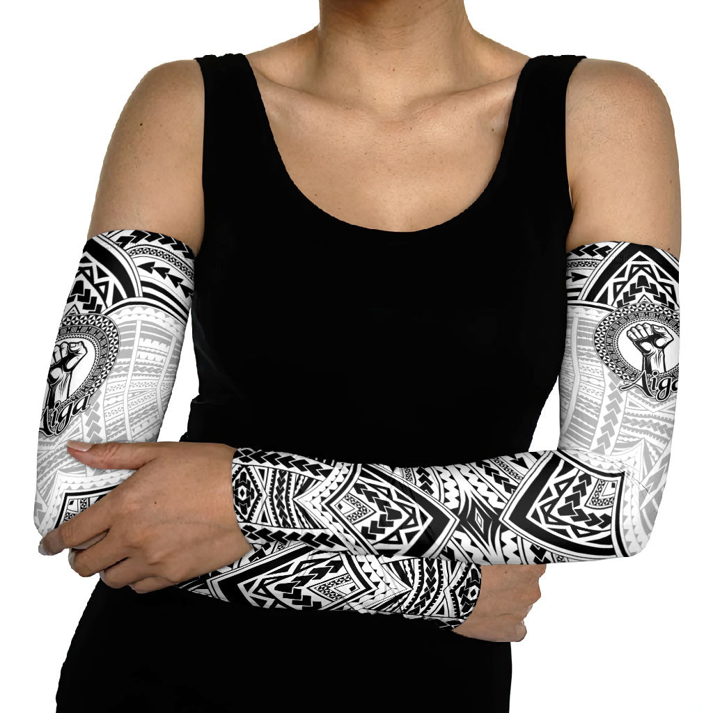 Aiga Samoa Raised Fist Arm Sleeves Polynesian Tribal Tattoo Art Family Pride