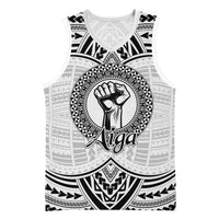 Aiga Samoa Raised Fist Basketball Jersey Polynesian Tribal Tattoo Art Family Pride
