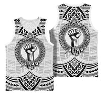 Aiga Samoa Raised Fist Basketball Jersey Polynesian Tribal Tattoo Art Family Pride
