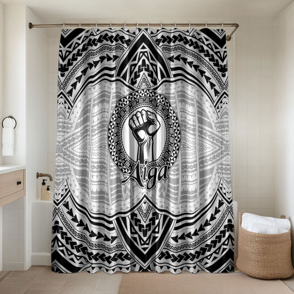 Aiga Samoa Raised Fist Bathroom Set Polynesian Tribal Tattoo Art Family Pride