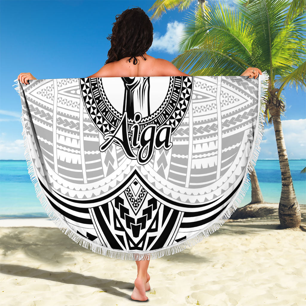 Aiga Samoa Raised Fist Beach Blanket Polynesian Tribal Tattoo Art Family Pride
