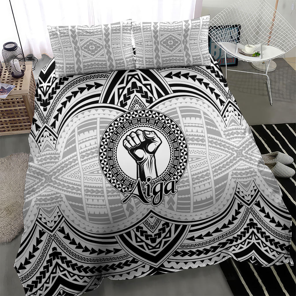 Aiga Samoa Raised Fist Bedding Set Polynesian Tribal Tattoo Art Family Pride
