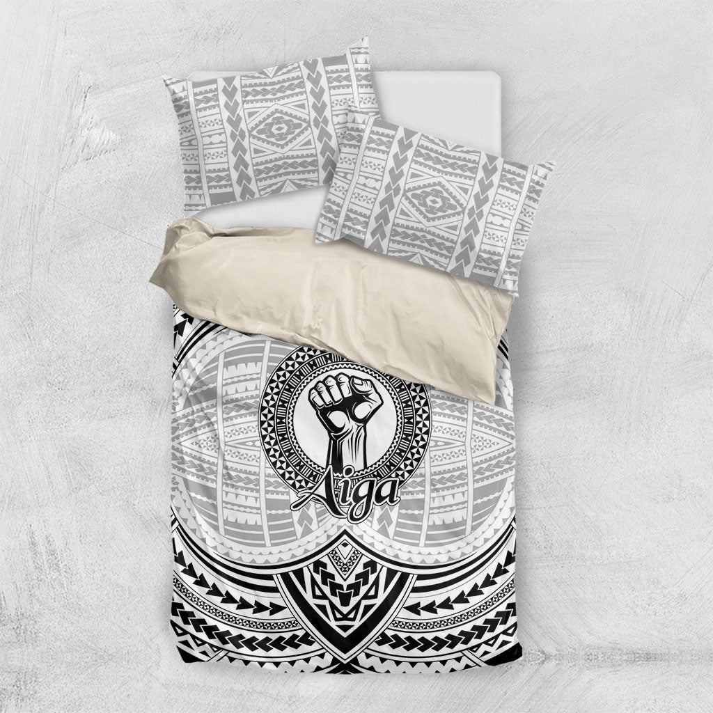 Aiga Samoa Raised Fist Bedding Set Polynesian Tribal Tattoo Art Family Pride
