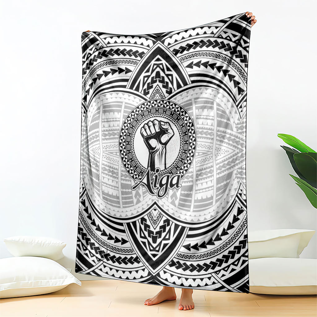 Aiga Samoa Raised Fist Blanket Polynesian Tribal Tattoo Art Family Pride