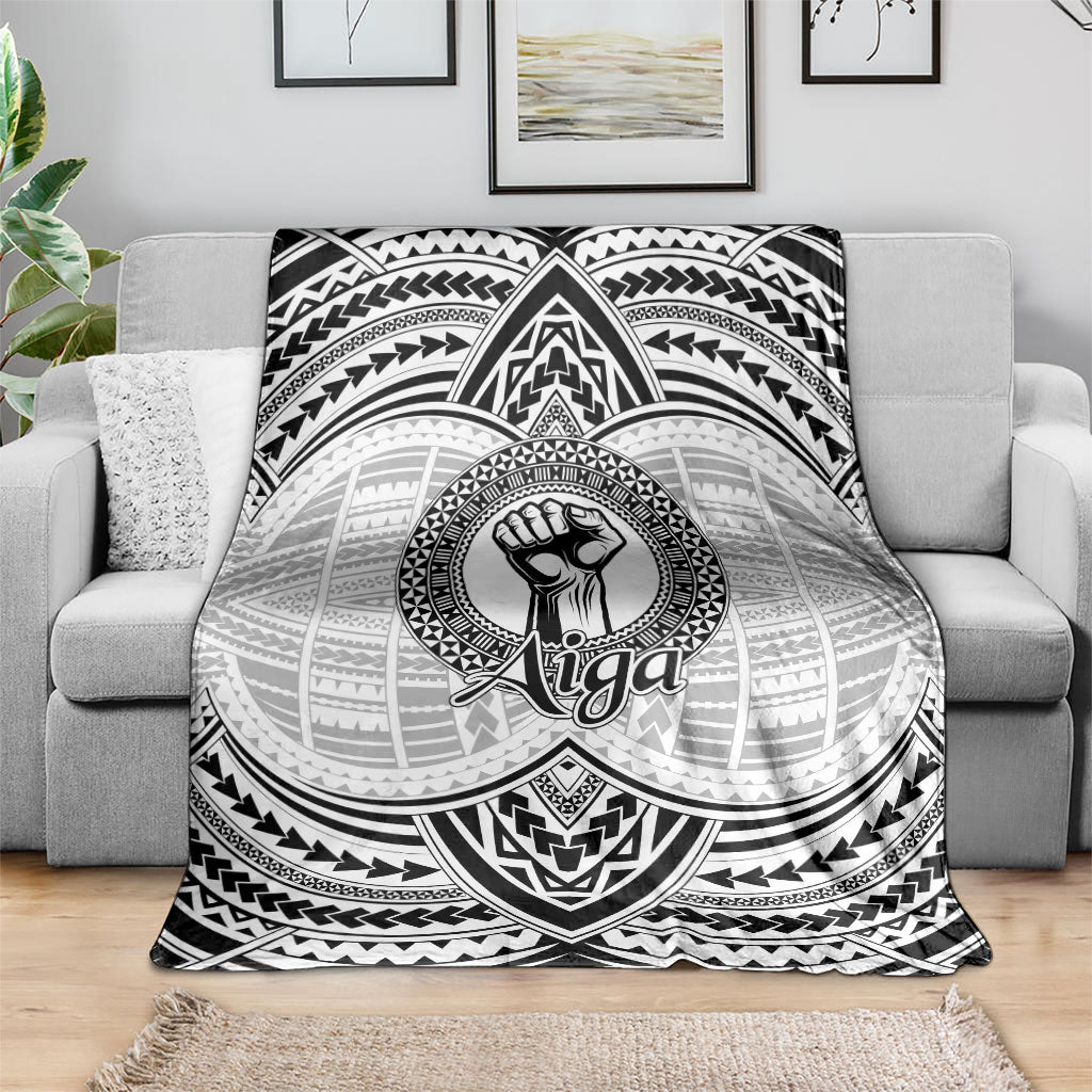 Aiga Samoa Raised Fist Blanket Polynesian Tribal Tattoo Art Family Pride