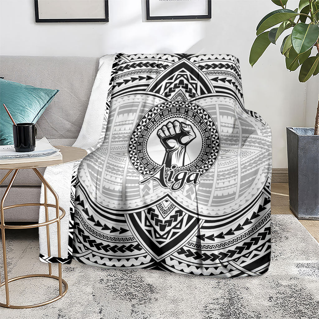 Aiga Samoa Raised Fist Blanket Polynesian Tribal Tattoo Art Family Pride