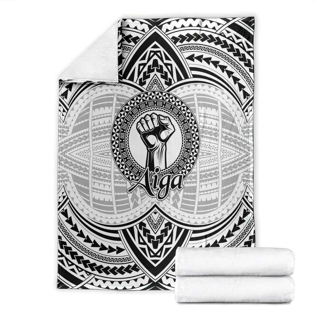 Aiga Samoa Raised Fist Blanket Polynesian Tribal Tattoo Art Family Pride