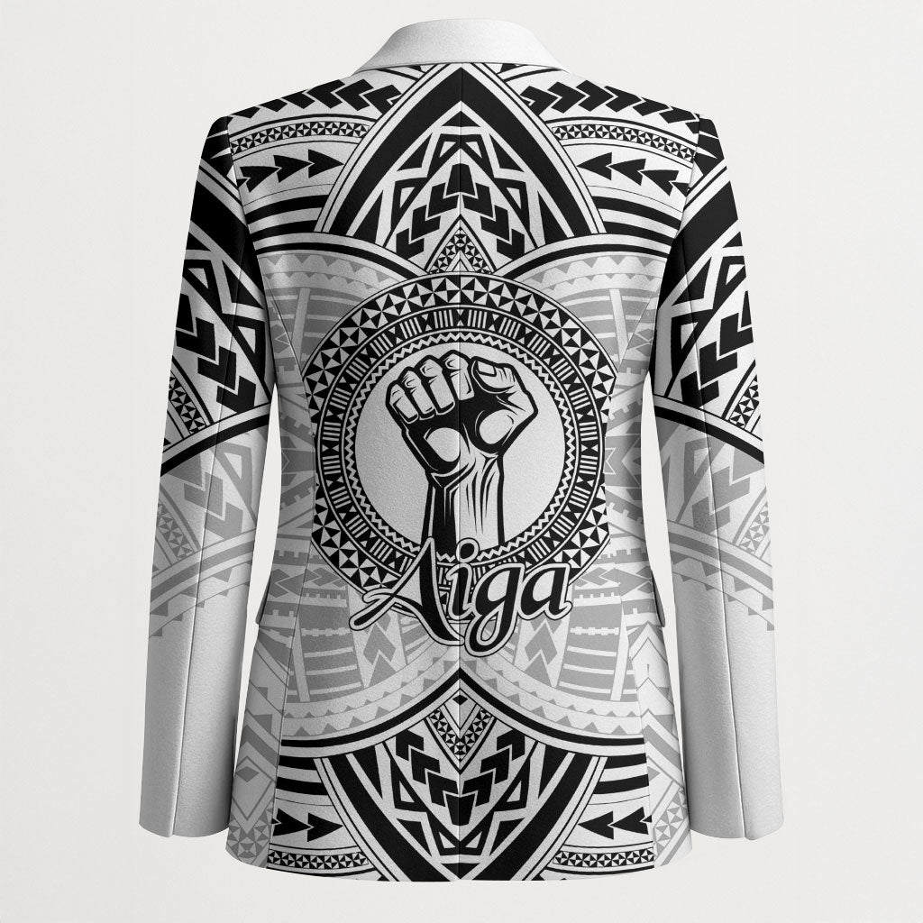 Aiga Samoa Raised Fist Blazer Polynesian Tribal Tattoo Art Family Pride