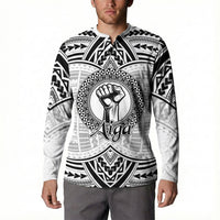 Aiga Samoa Raised Fist Button Sweatshirt Polynesian Tribal Tattoo Art Family Pride