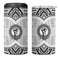 Aiga Samoa Raised Fist 4 in 1 Can Cooler Tumbler Polynesian Tribal Tattoo Art Family Pride