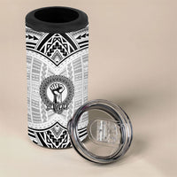 Aiga Samoa Raised Fist 4 in 1 Can Cooler Tumbler Polynesian Tribal Tattoo Art Family Pride