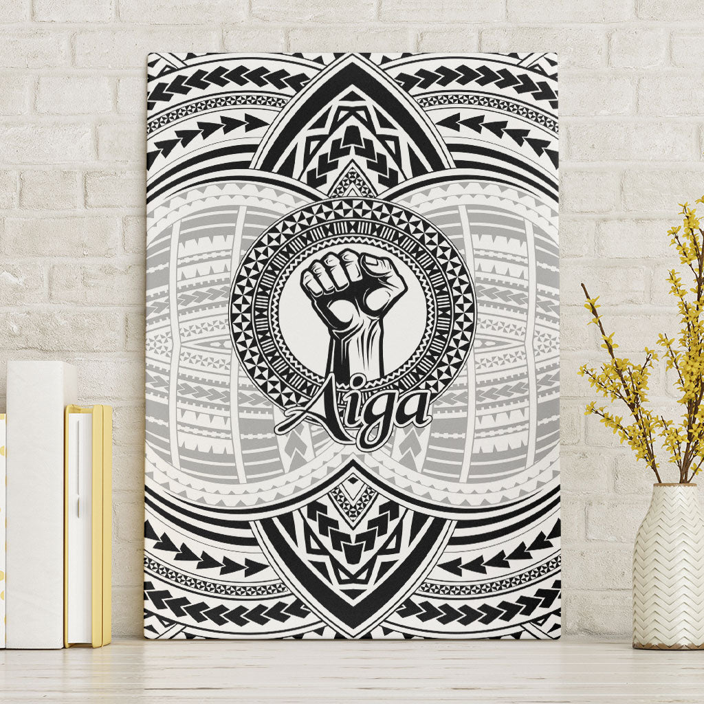 Aiga Samoa Raised Fist Canvas Wall Art Polynesian Tribal Tattoo Art Family Pride