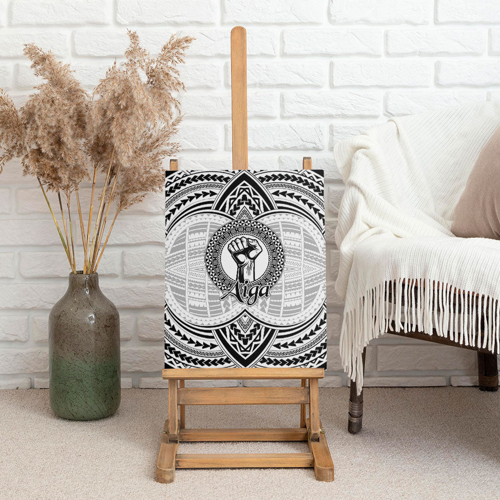 Aiga Samoa Raised Fist Canvas Wall Art Polynesian Tribal Tattoo Art Family Pride