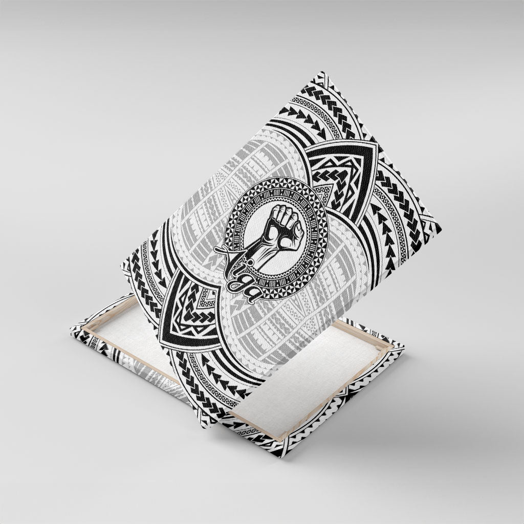 Aiga Samoa Raised Fist Canvas Wall Art Polynesian Tribal Tattoo Art Family Pride