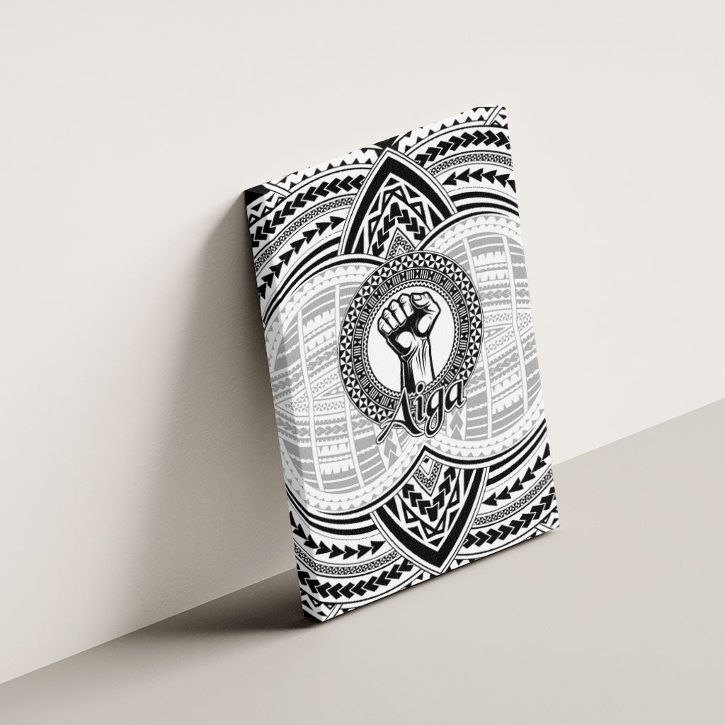 Aiga Samoa Raised Fist Canvas Wall Art Polynesian Tribal Tattoo Art Family Pride