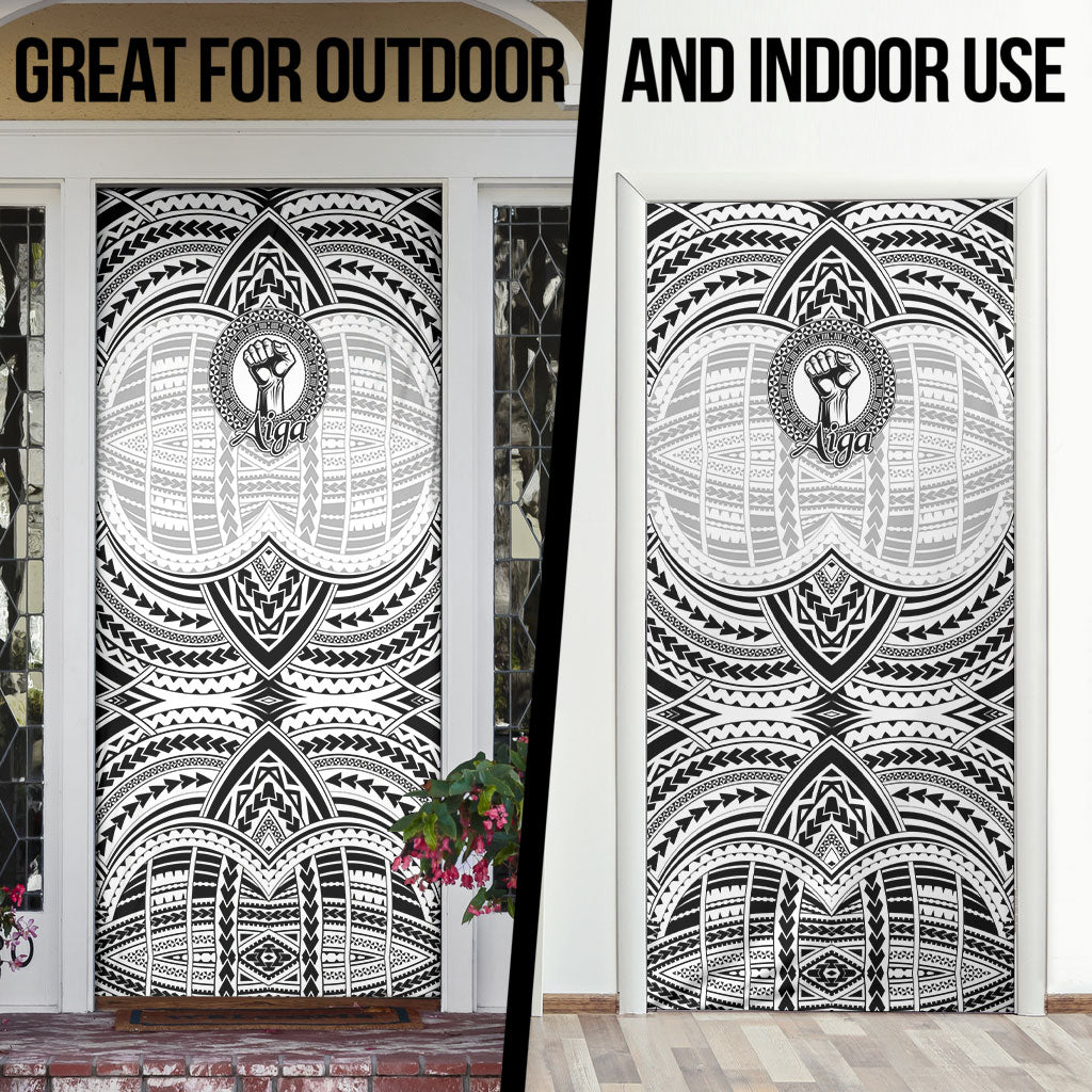 Aiga Samoa Raised Fist Door Cover Polynesian Tribal Tattoo Art Family Pride